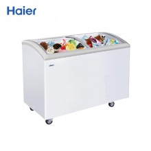 海尔（Haier）SC/SD-332C 卧式单温冰柜 圆弧商用展示柜冷藏冷冻冷柜 雪糕柜玻璃门冷冻冷柜
